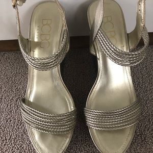 BCBG Gold Wedges